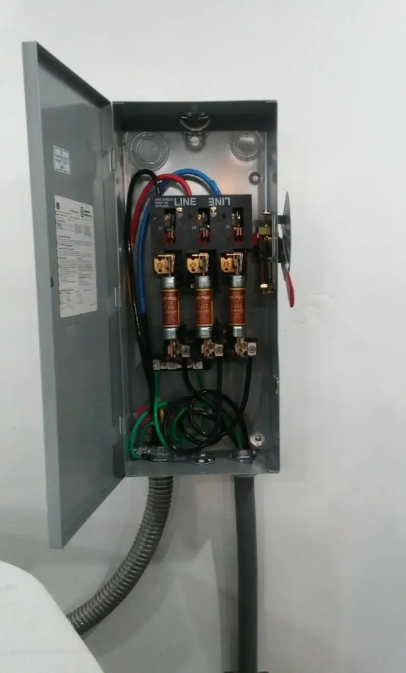 Three-phase disconnect switch installed for Electrical Wiring & Rewiring in Ossipee
